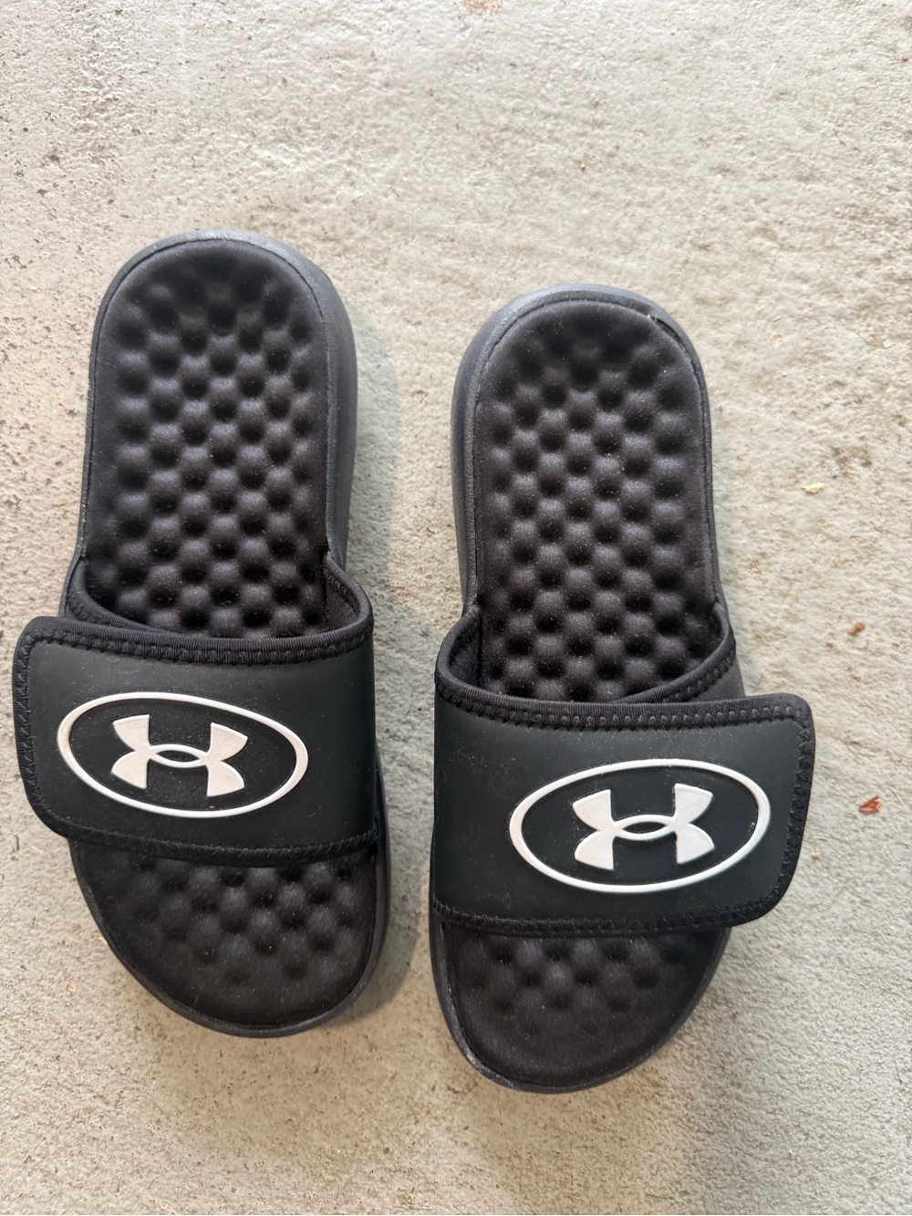 Under Armour Black Kids' Adjustable Logo Slide Sandals